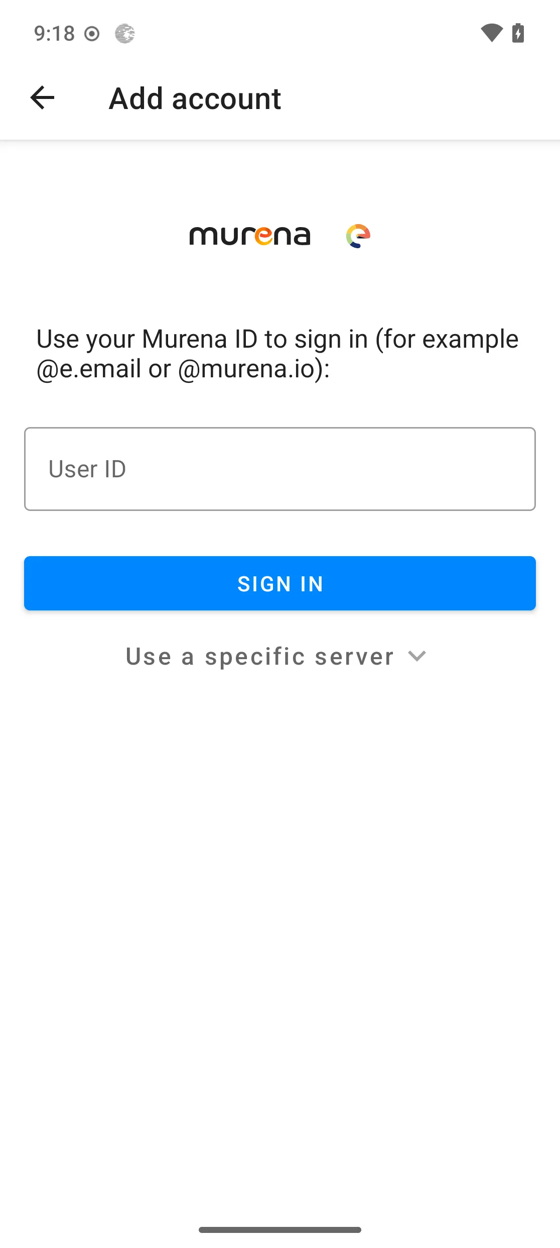 Sign in to Account Manager with your Murena ID