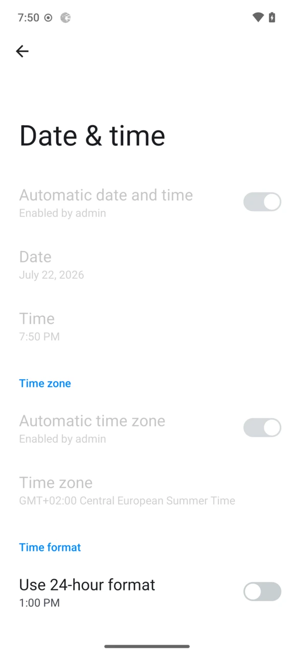 Date and time locked